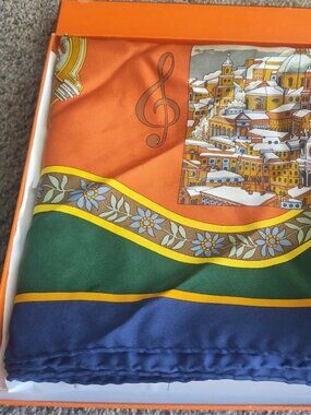 Hermes Scarf Silk Scarf Carre 90 SALZBURG, LOIC DUBIGEON mint condition